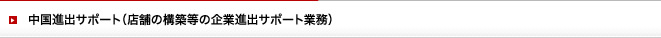 中国進出サポート（店舗の構築等の企業進出サポート業務）